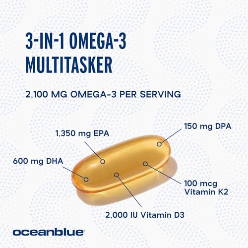 2100MG Vegan Omega-3 with Vitamin K2 & D3 - 60 Softgels
