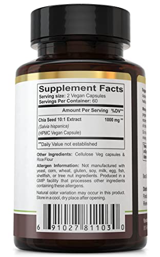Chia Seed Extract Capsules – Vegan Omega 3 120ct