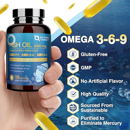 2400 mg Vegan Omega 3-6-9 Softgels with Vitamin D3