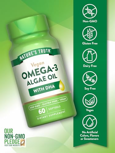 Vegan Omega 3 Algae Oil Supplement - 60 Softgels