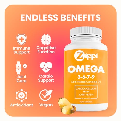 Zippi Plant-Based Omega 3-6-7-9 Softgels