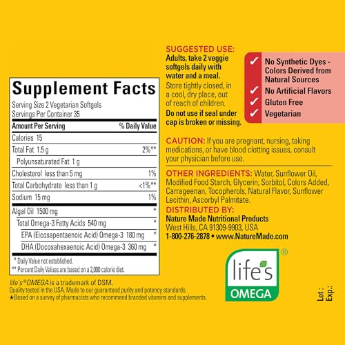 Vegan Algae Omega 3 Supplement for Heart Health