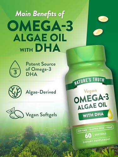 Vegan Omega 3 Algae Oil Supplement - 60 Softgels