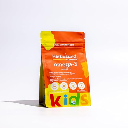 Herbaland Kids Vegan Omega-3 Gummies, Sugar-Free