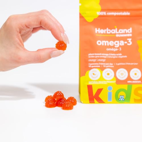 Herbaland Kids Vegan Omega-3 Gummies, Sugar-Free