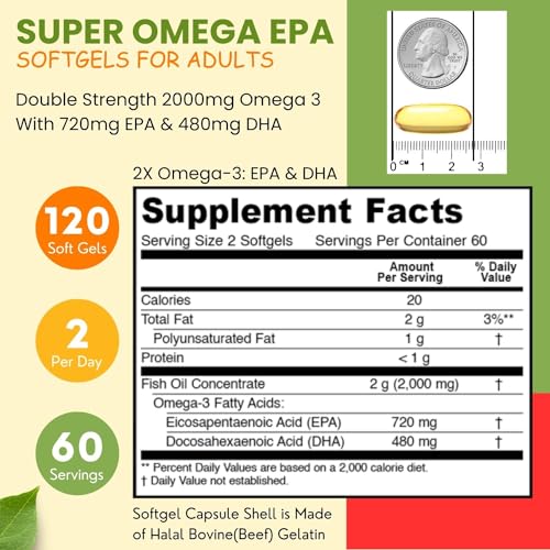 Halal Double Strength Vegan Omega 3 Softgels