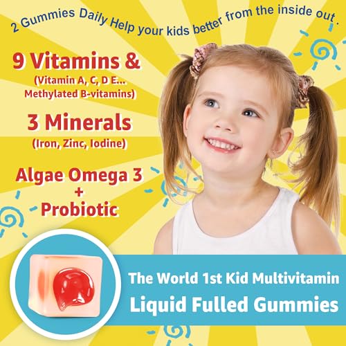 Vegan Omega 3 Kids Multivitamin Gummies, 60 Counts