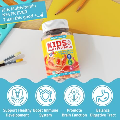 Vegan Omega 3 Kids Multivitamin Gummies, 60 Counts