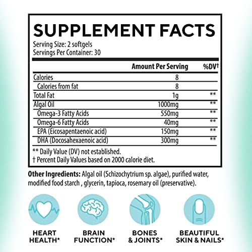 Vegan Omega 3 DHA & EPA Algae Supplement