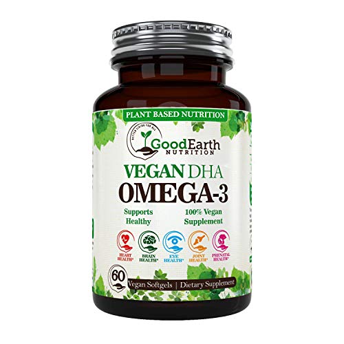 Vegan DHA Omega 3 Algal Oil Softgels - 60 Count