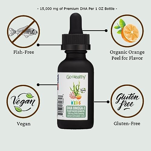 Vegan DHA Omega 3 Drops for Kids 30-60 Servings