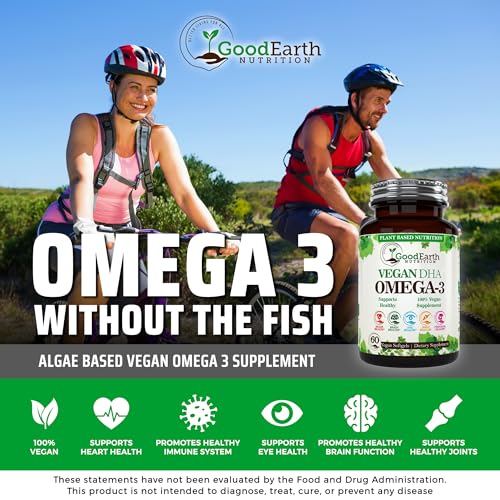 Vegan DHA Omega 3 Algal Oil Softgels - 60 Count
