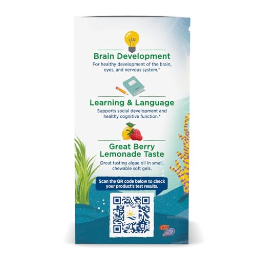 Vegan DHA Omega-3 Gummies for Kids - 120 Soft Gels