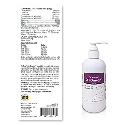 Vegan Omega 3 Liquid for Dogs & Cats 8 oz