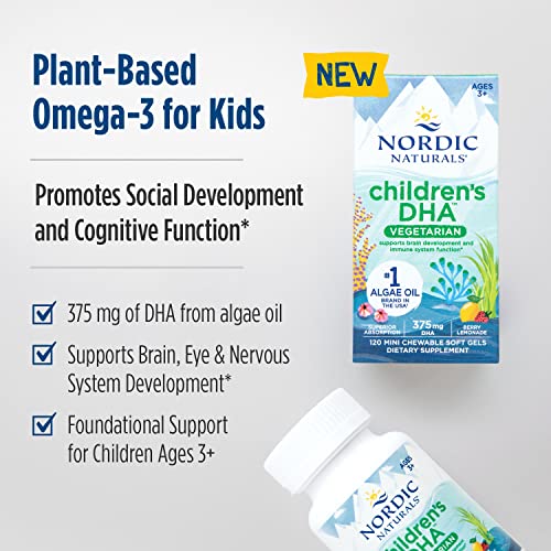 Vegan DHA Omega-3 Gummies for Kids - 120 Soft Gels