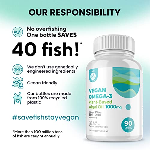 Vegan Omega 3 DHA & EPA Algae Supplement 1000mg
