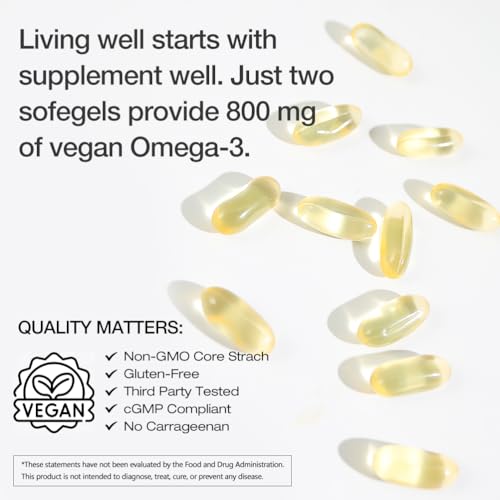 Vegan Omega-3 Algae DHA Softgels - 2000mg