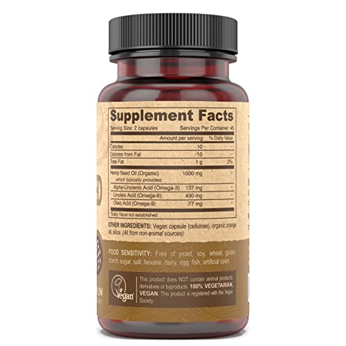 DEVA Vegan Omega 3-6-9 Hemp Oil Capsules