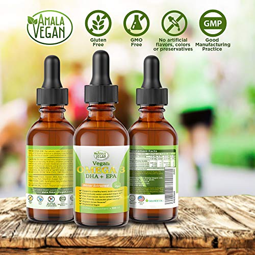 Organic Vegan Omega 3 Liquid Supplement - 60 Doses