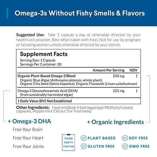 Vegan Omega 3 DHA Algae Supplement - 30 Capsules