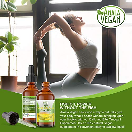 Organic Vegan Omega 3 Liquid Supplement - 60 Doses