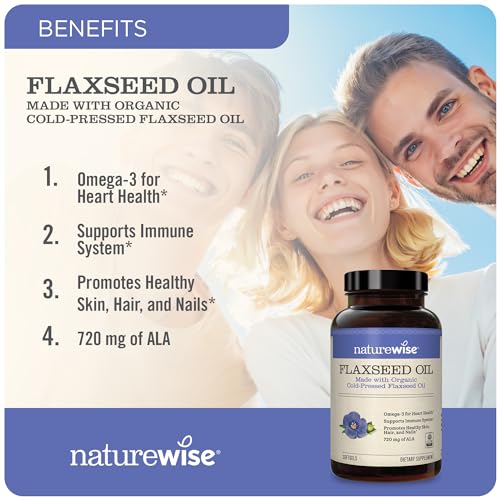 Organic Flaxseed Oil Omega 3 Softgels - 240 Count