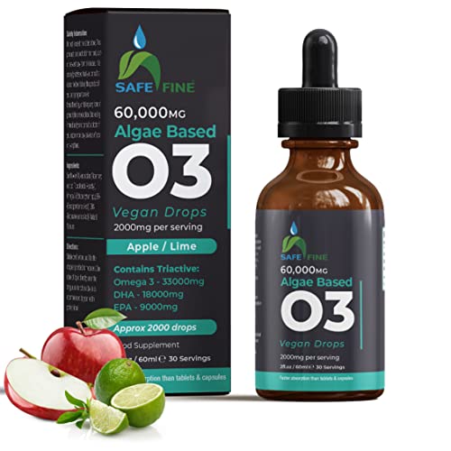 Vegan Omega 3 Algae Oil Liquid Drops 2000 mg