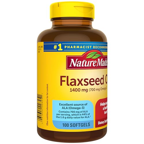 1400 mg Vegan Omega 3 Flaxseed Oil - 100 Softgels
