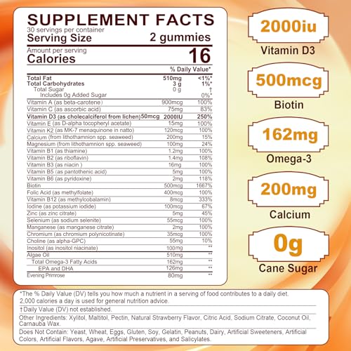 Vegan Omega 3 Women's Multivitamin Gummies, 120ct