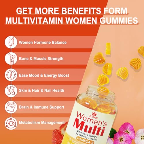 Vegan Omega 3 Women's Multivitamin Gummies, 120ct