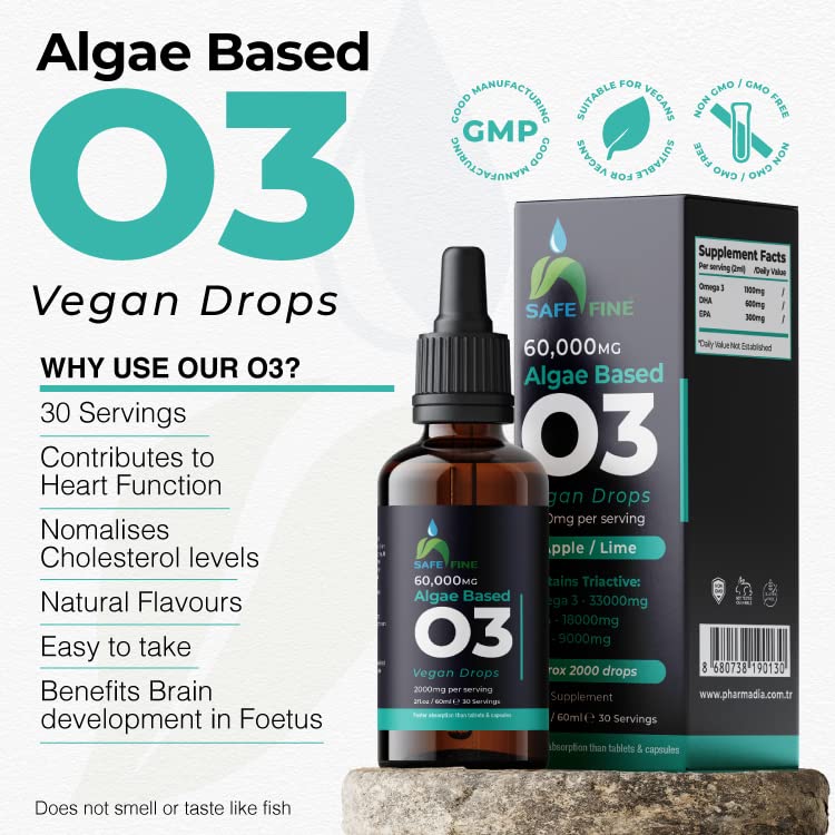 Vegan Omega 3 Algae Oil Liquid Drops 2000 mg