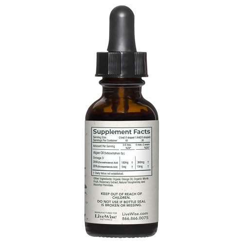 Vegan DHA Omega-3 Liquid Drops for Infants