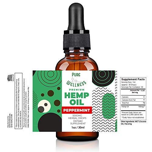 Vegan Omega 3 Hemp Seed Oil Drops - Peppermint