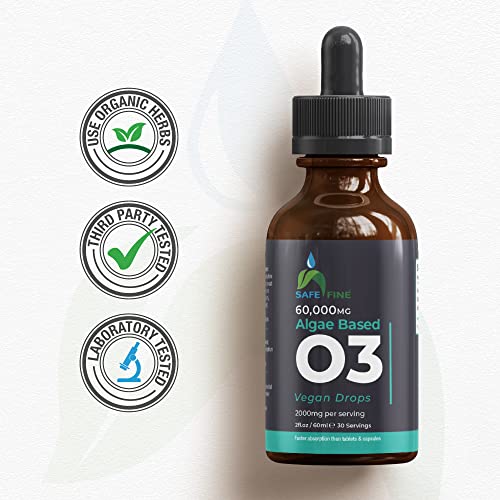 Vegan Omega 3 Algae Oil Liquid Drops 2000 mg