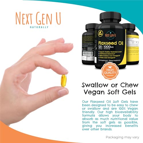 Vegan Omega 3 Flaxseed Oil 1000 mg Softgels
