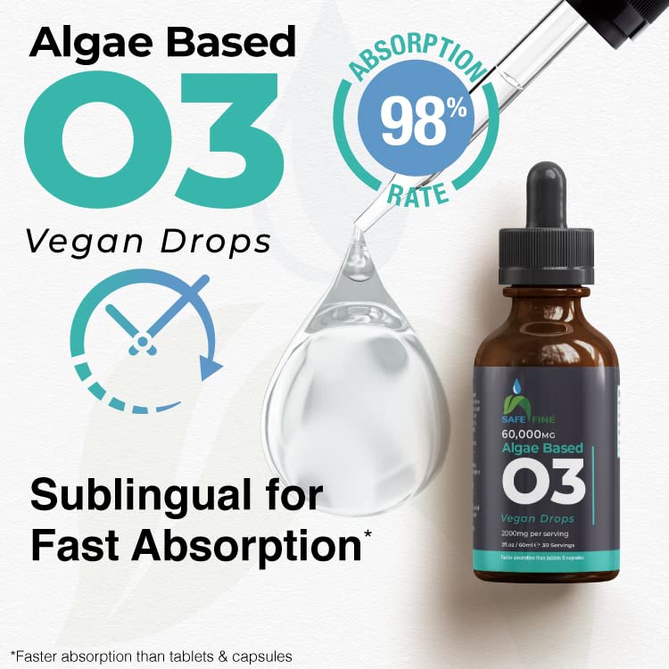 Vegan Omega 3 Algae Oil Liquid Drops 2000 mg