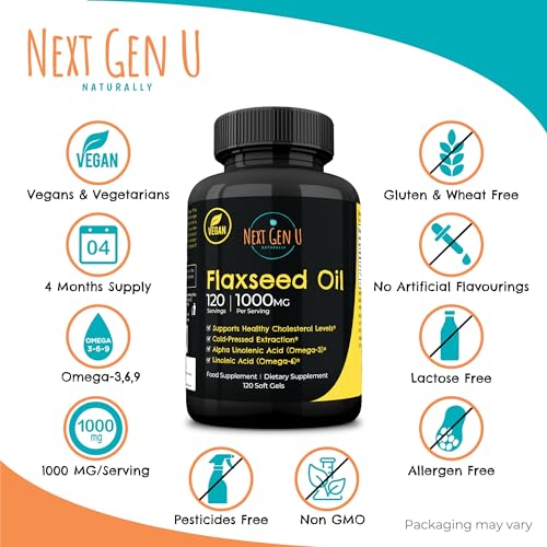 Vegan Omega 3 Flaxseed Oil 1000 mg Softgels