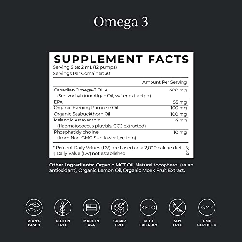 Cymbiotika Vegan DHA Omega 3 Liquid Supplement
