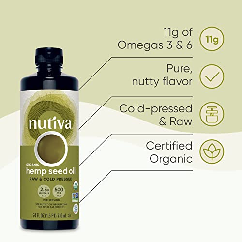 Nutiva Organic Cold-Pressed Hemp Seed Oil, 24oz