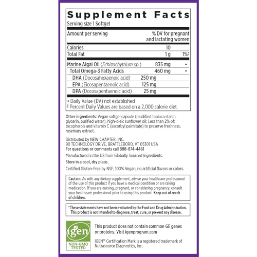 Vegan Prenatal Omega-3 DHA/EPA Supplement - 30 Softgels