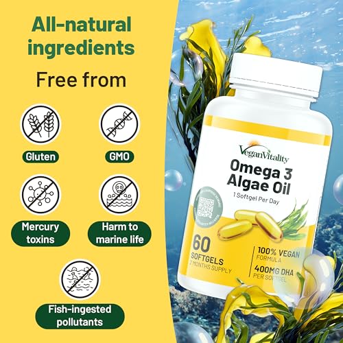 Vegan Omega 3 Algae Oil - 400mg DHA Softgels