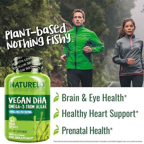 NATURELO Vegan DHA - Omega 3 Algae Supplement