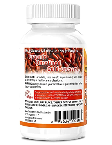 Organic Vegan Omega-3 Flax Seed Oil Capsules