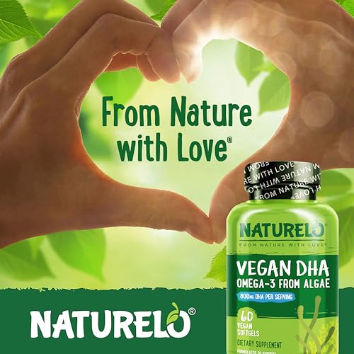 NATURELO Vegan DHA - Omega 3 Algae Supplement