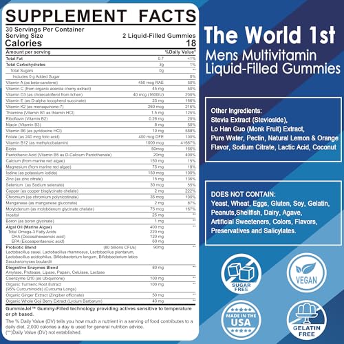 Vegan Omega 3 Multivitamin Gummies for Men