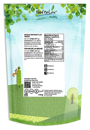 Vegan Omega-3 Brown Flax Seeds - 2 Pounds