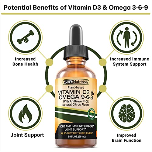 Plant-Based Omega 3-6-9 with Vitamin D3 Liquid
