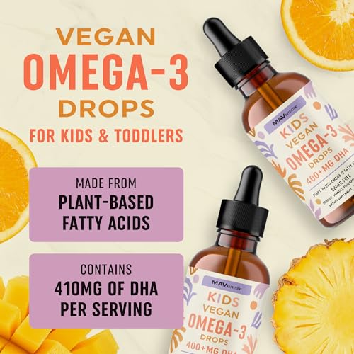 Vegan Omega 3 Liquid Drops for Kids’ Health