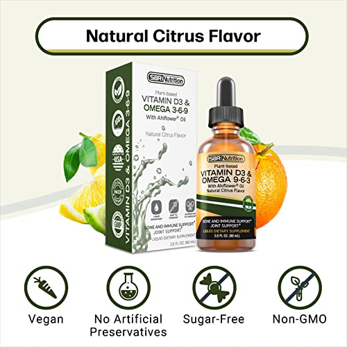 Plant-Based Omega 3-6-9 with Vitamin D3 Liquid