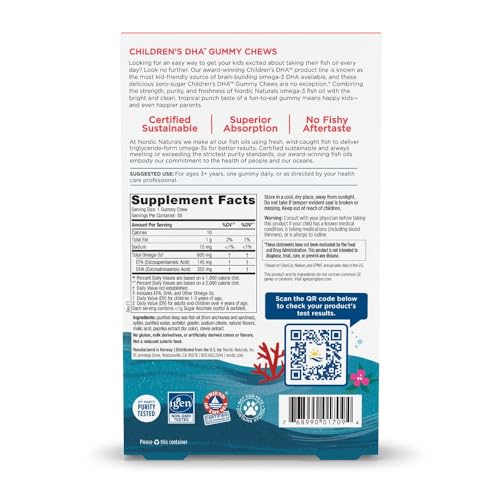 Vegan Omega-3 DHA Gummies for Kids - 30 Count